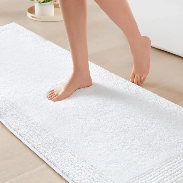 Reversible 100% Cotton Tufted Bathroom Rug,
